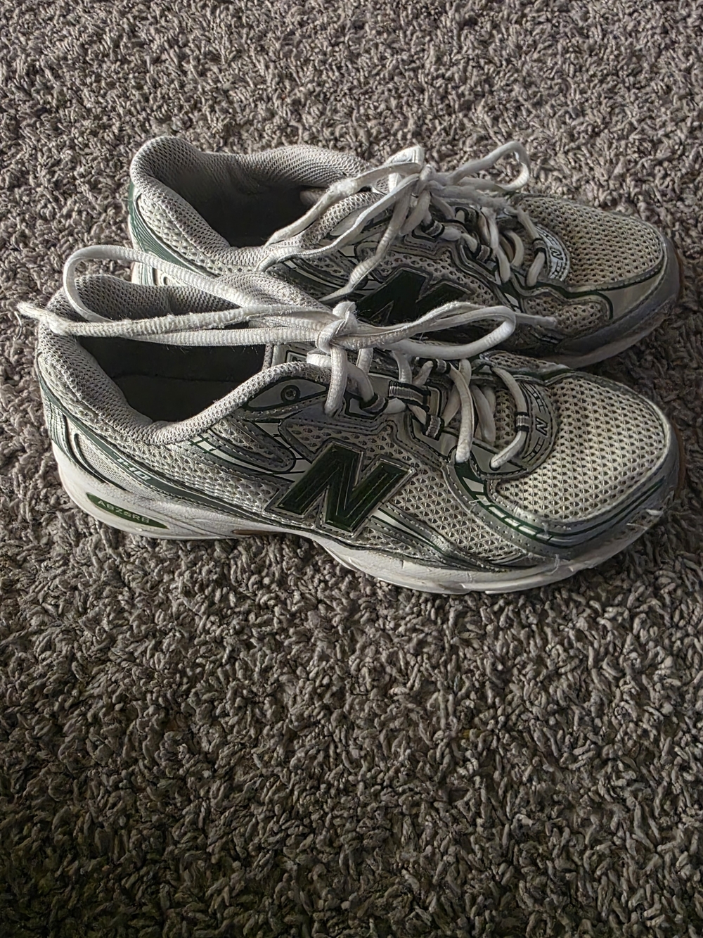 New Balance Kids' White & Green Running Shoes
